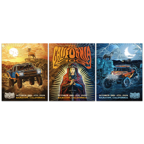 2024 California 300 Triptych Poster Collection